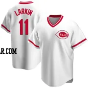 Barry Larkin Men's Cincinnati Reds White Replica Home Cooperstown Collection Jersey