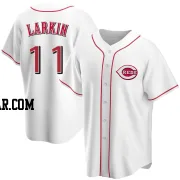 Barry Larkin Men's Cincinnati Reds White Replica Home Jersey