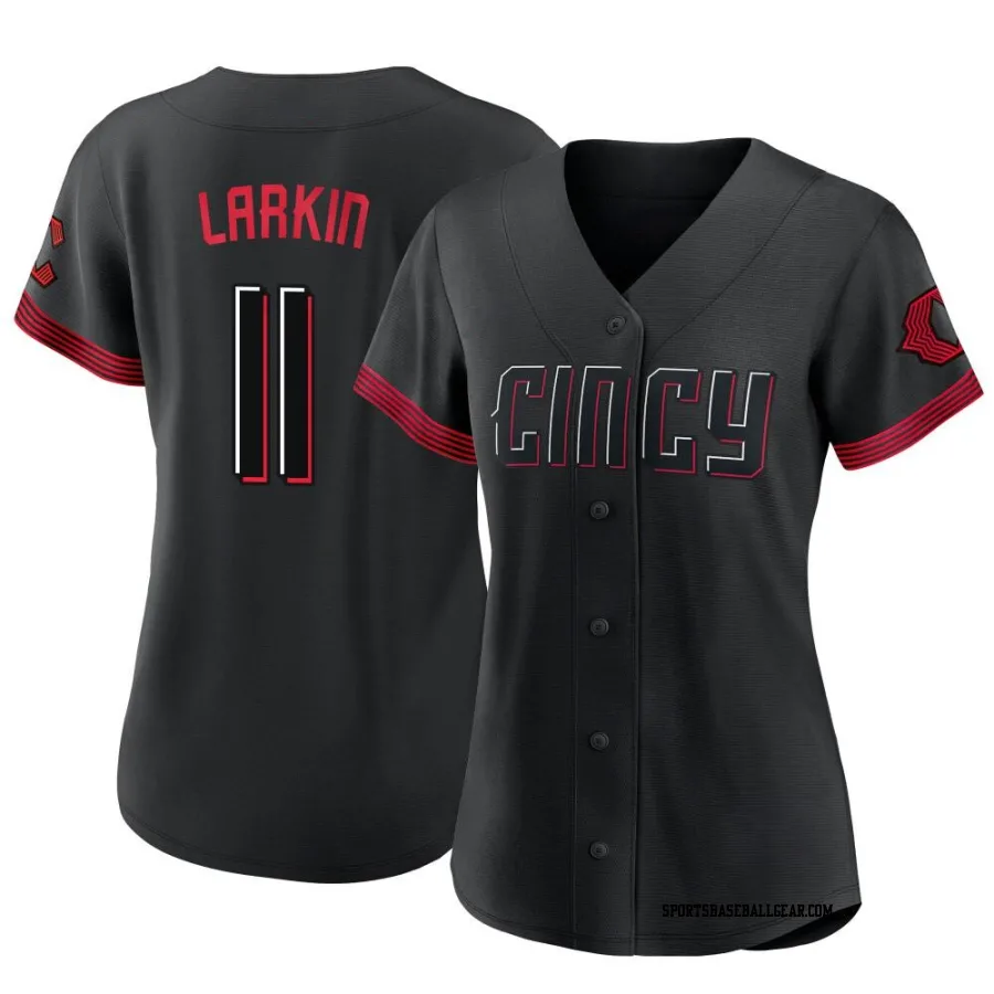 Barry Larkin Women's Cincinnati Reds Black Authentic 2023 City Connect Jersey