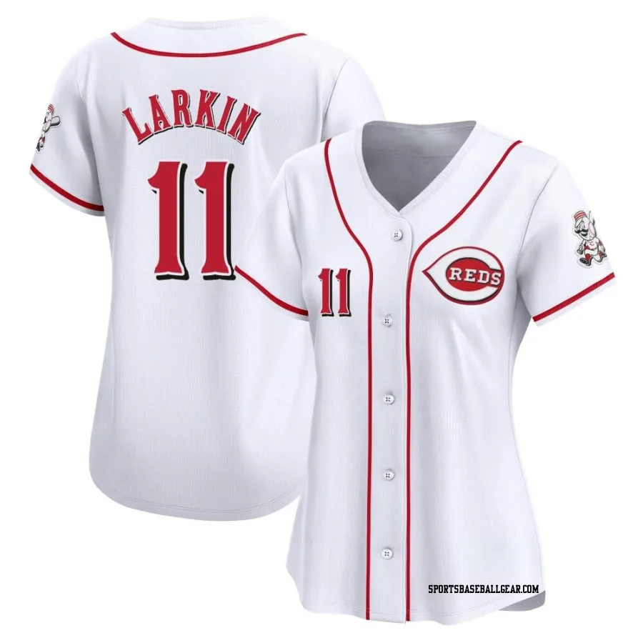 Barry Larkin Women's Cincinnati Reds White Limited Home Jersey