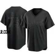 Barry Zito Men's Oakland Athletics Black Replica Pitch Fashion Jersey