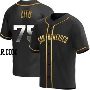 Barry Zito Men's San Francisco Giants Black Golden Replica Alternate Jersey