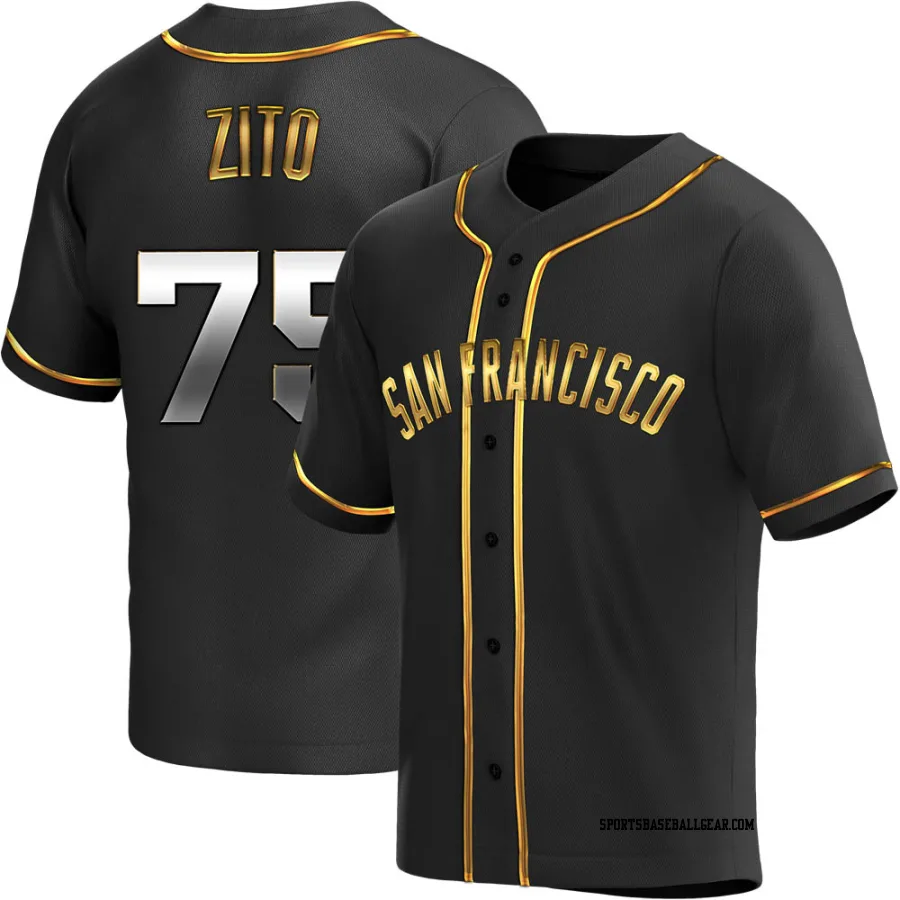 Barry Zito Men's San Francisco Giants Black Golden Replica Alternate Jersey