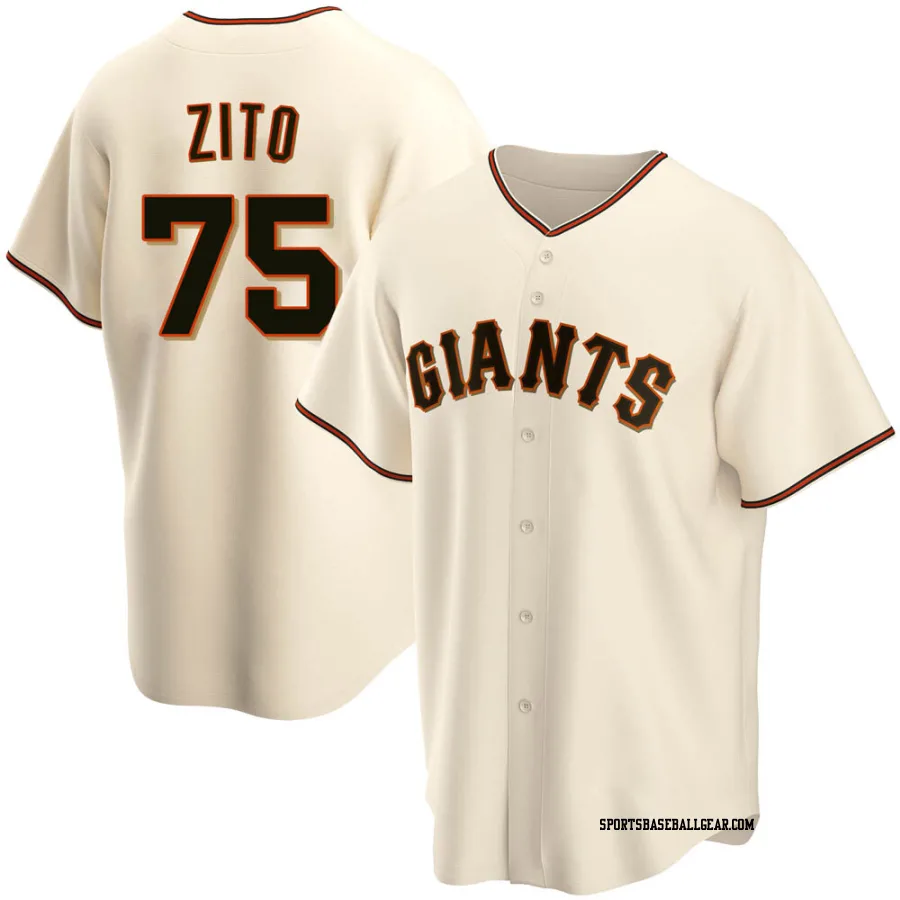 Barry Zito Men's San Francisco Giants Cream Replica Home Jersey