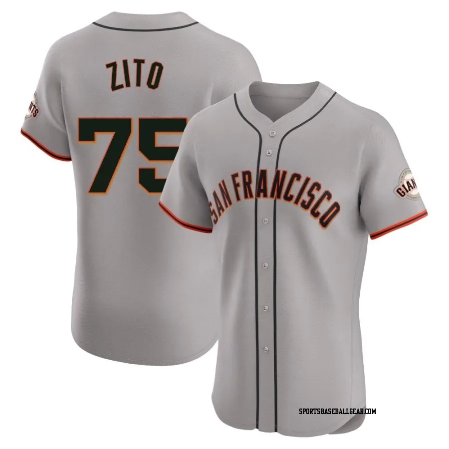 Barry Zito Men's San Francisco Giants Gray Elite Road Jersey