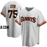 Barry Zito Men's San Francisco Giants White Replica Home Cooperstown Collection Jersey