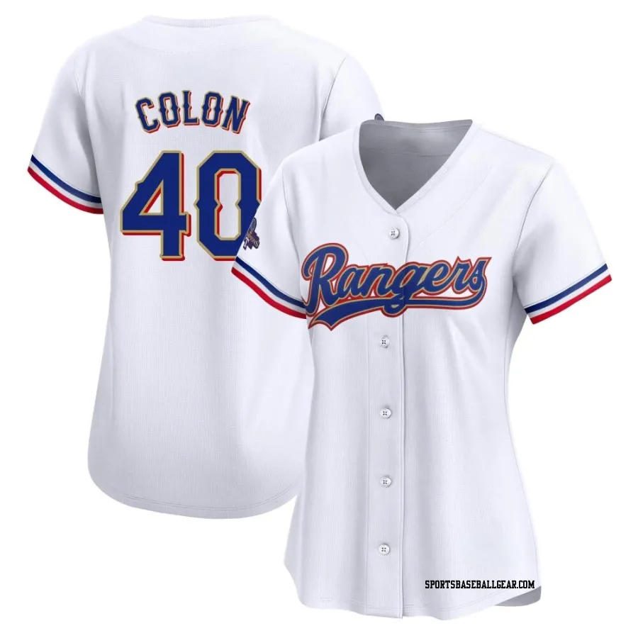 Bartolo Colon Women's Texas Rangers Gold Limited White 2024 Collection Jersey