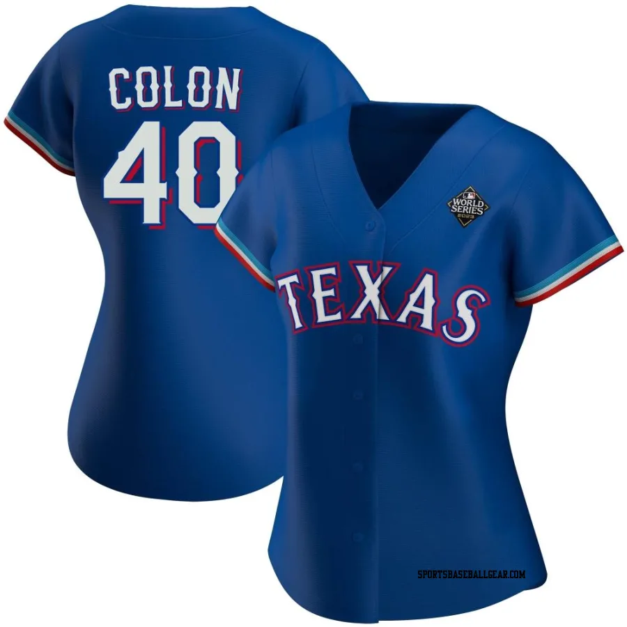 Bartolo Colon Women's Texas Rangers Royal Authentic Alternate 2023 World Series Jersey