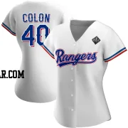 Bartolo Colon Women's Texas Rangers White Replica Home 2023 World Series Jersey