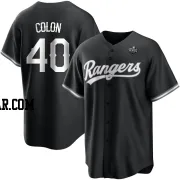 Bartolo Colon Youth Texas Rangers White Replica Black 2023 World Series Jersey