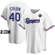 Bartolo Colon Youth Texas Rangers White Replica Home 2023 World Series Jersey