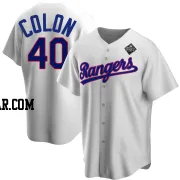 Bartolo Colon Youth Texas Rangers White Replica Home Cooperstown Collection 2023 World Series Jersey