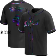 Beau Brieske Men's Detroit Tigers Black Holographic Replica Alternate Jersey