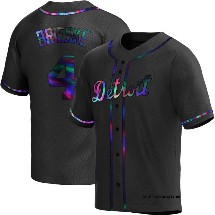 Beau Brieske Men's Detroit Tigers Black Holographic Replica Alternate Jersey