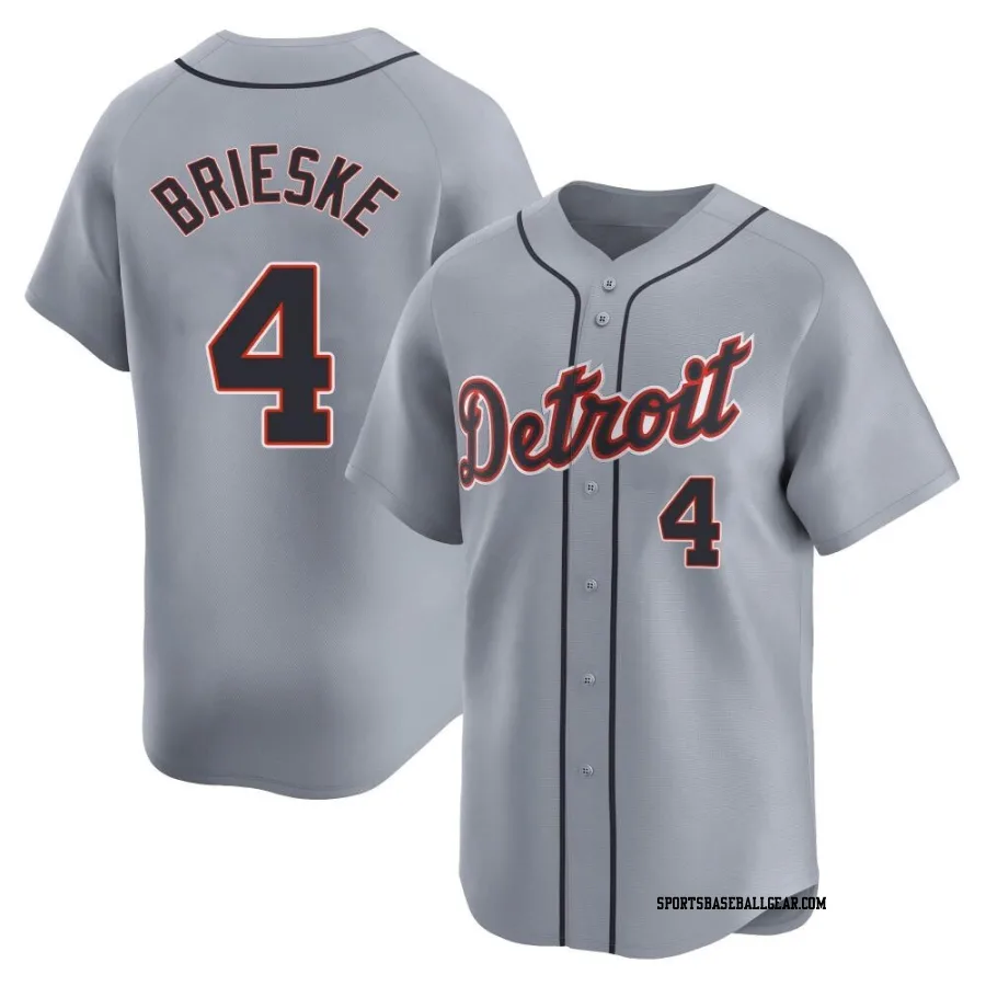 Beau Brieske Men's Detroit Tigers Gray Limited Road Jersey