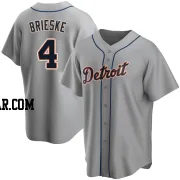 Beau Brieske Men's Detroit Tigers Gray Replica Road Jersey