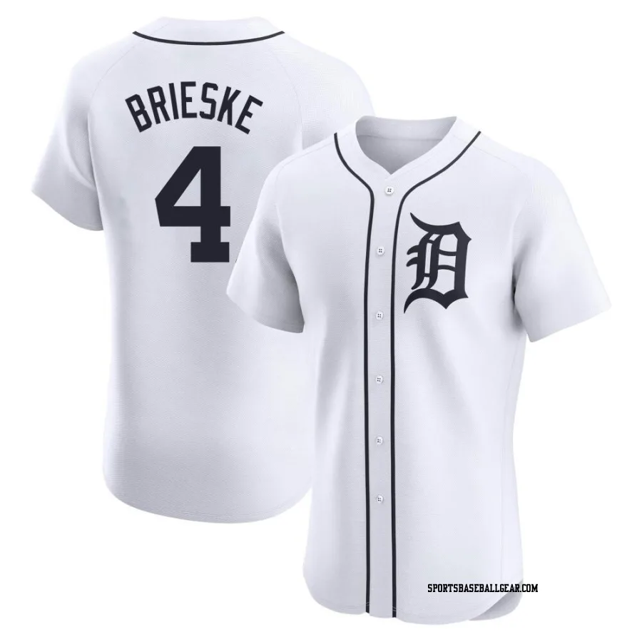 Beau Brieske Men's Detroit Tigers White Elite Home Jersey