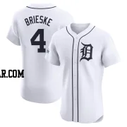 Beau Brieske Men's Detroit Tigers White Elite Home Patch Jersey