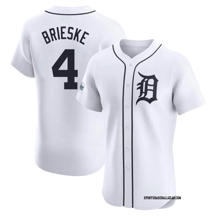 Beau Brieske Men's Detroit Tigers White Elite Home Patch Jersey