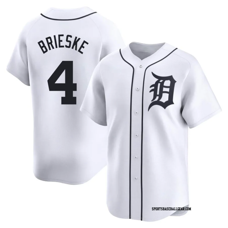 Beau Brieske Men's Detroit Tigers White Limited Home Jersey