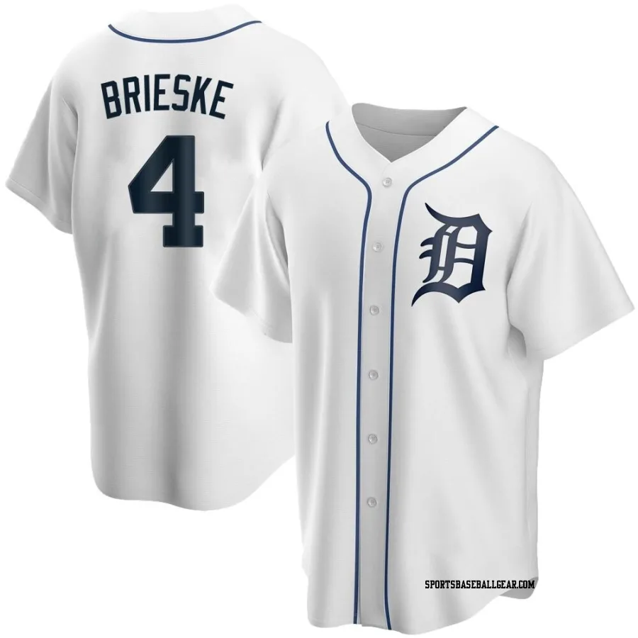 Beau Brieske Men's Detroit Tigers White Replica Home Jersey