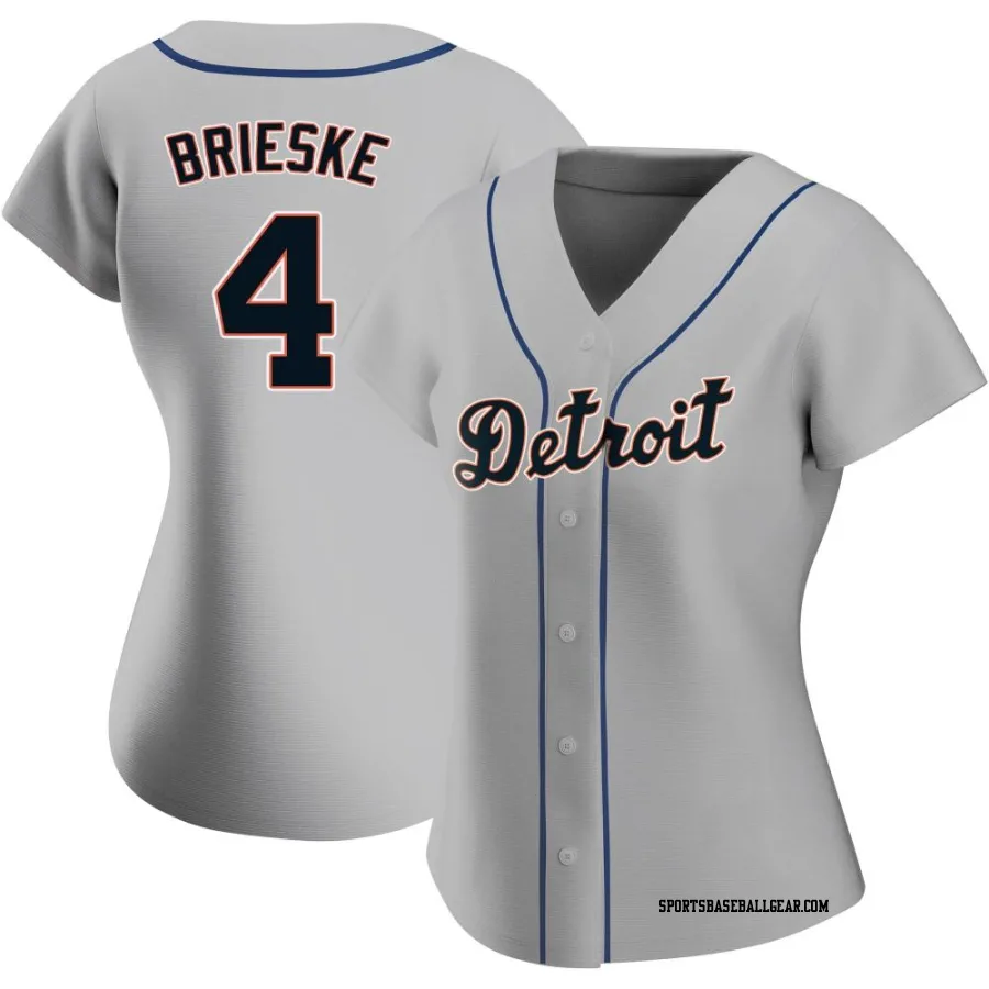 Beau Brieske Women's Detroit Tigers Gray Authentic Road Jersey