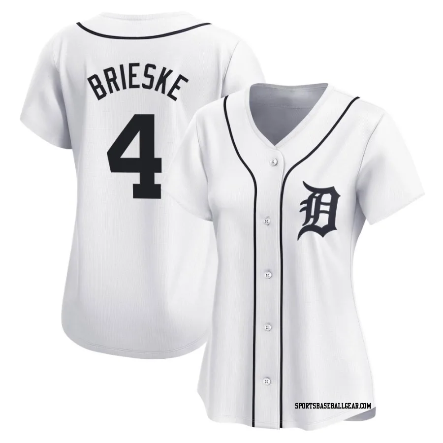 Beau Brieske Women's Detroit Tigers White Limited Home Jersey