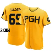 Beau Sulser Men's Pittsburgh Pirates Gold Authentic 2023 City Connect Jersey