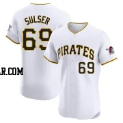 Beau Sulser Men's Pittsburgh Pirates White Elite Home Jersey