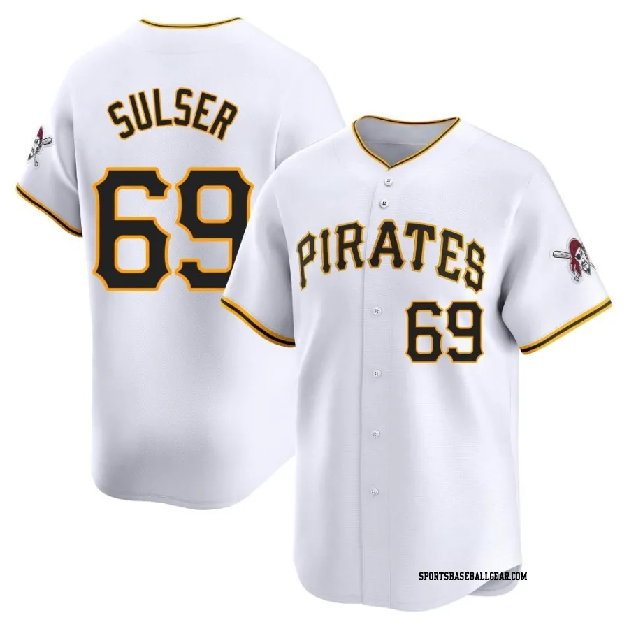 Beau Sulser Men's Pittsburgh Pirates White Limited Home Jersey