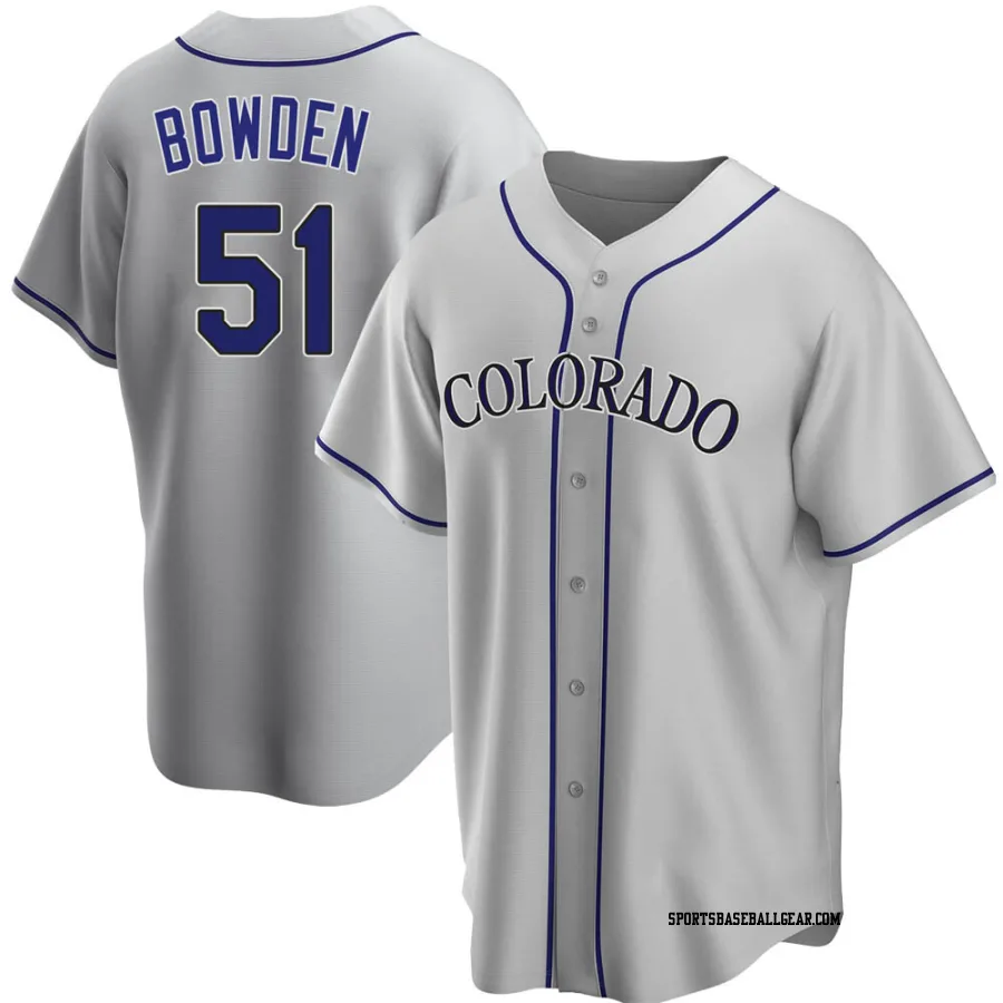 Ben Bowden Men's Colorado Rockies Gray Replica Road Jersey