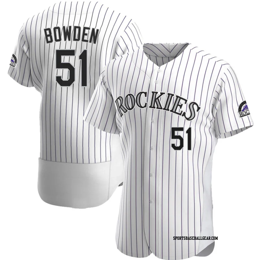 Ben Bowden Men's Colorado Rockies White Authentic Home Jersey