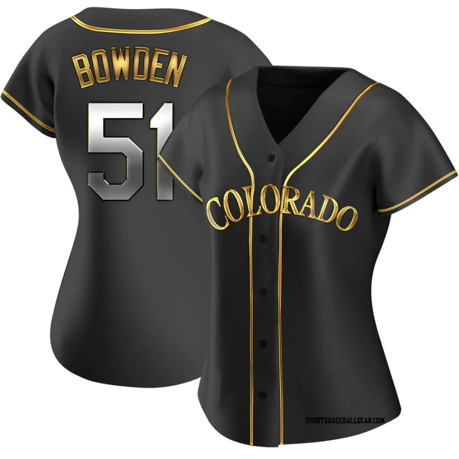 Ben Bowden Women's Colorado Rockies Black Golden Replica Alternate Jersey