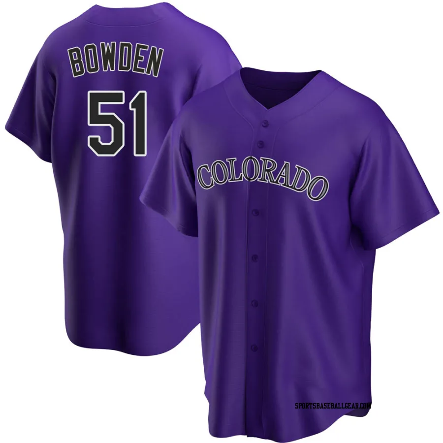 Ben Bowden Youth Colorado Rockies Purple Replica Alternate Jersey