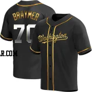 Ben Braymer Men's Washington Nationals Black Golden Replica Alternate Jersey