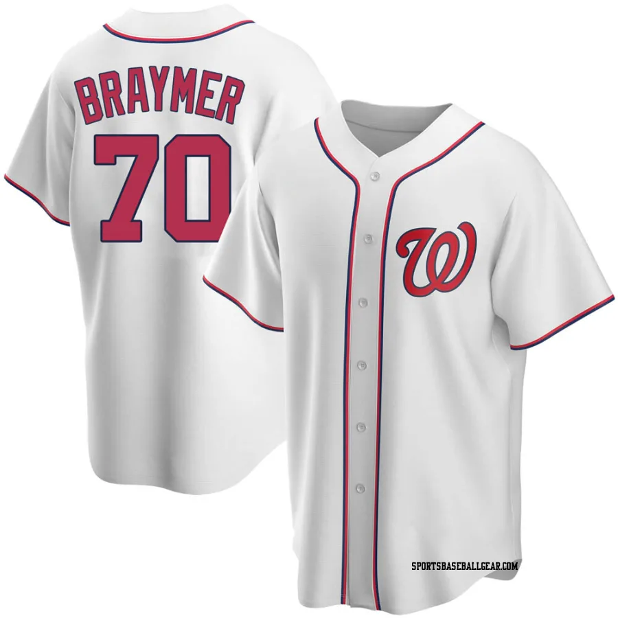 Ben Braymer Men's Washington Nationals White Replica Home Jersey