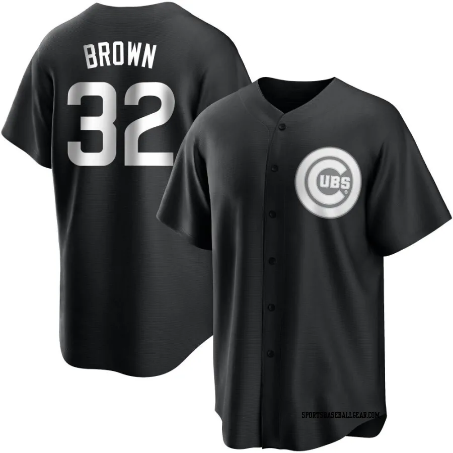 Ben Brown Men's Chicago Cubs Black/White Replica Jersey