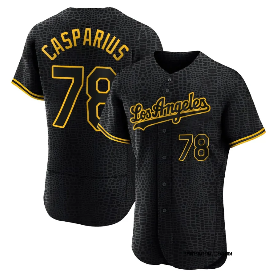 Ben Casparius Men's Los Angeles Dodgers Black Authentic Snake Skin City Jersey