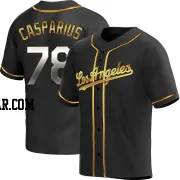 Ben Casparius Men's Los Angeles Dodgers Black Golden Replica Alternate Jersey