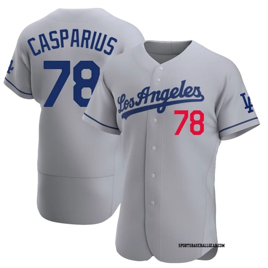 Ben Casparius Men's Los Angeles Dodgers Gray Authentic Away Jersey