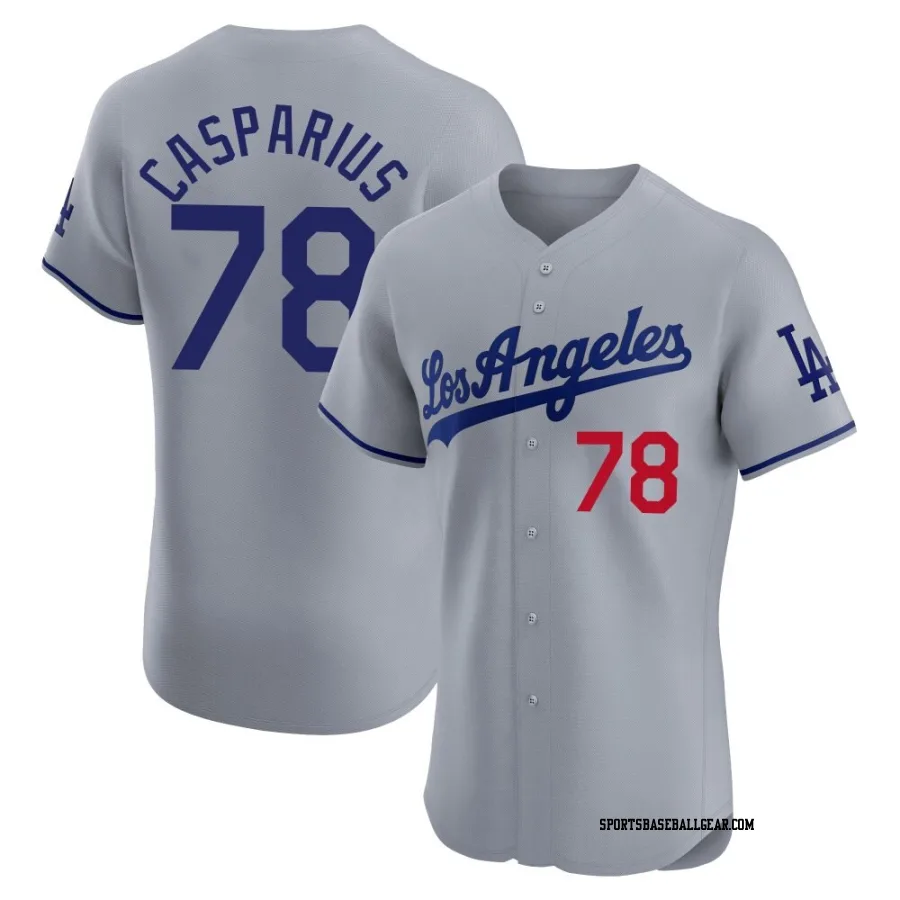 Ben Casparius Men's Los Angeles Dodgers Gray Elite Road Jersey