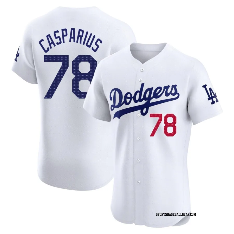 Ben Casparius Men's Los Angeles Dodgers White Elite Home Jersey