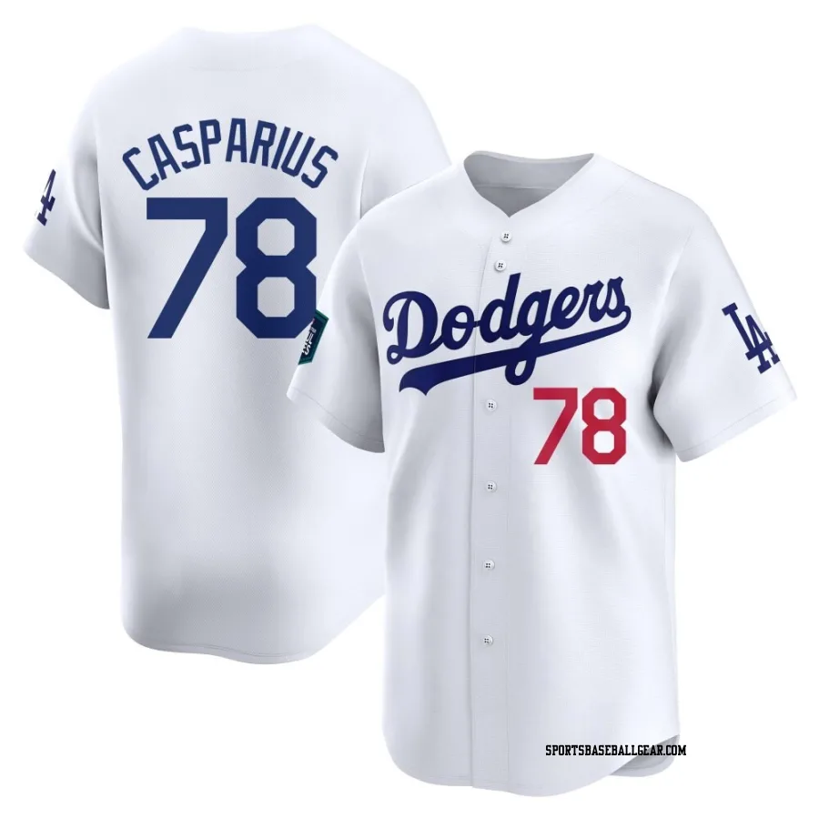 Ben Casparius Men's Los Angeles Dodgers White Limited 2024 World Tour Seoul Series Home Jersey