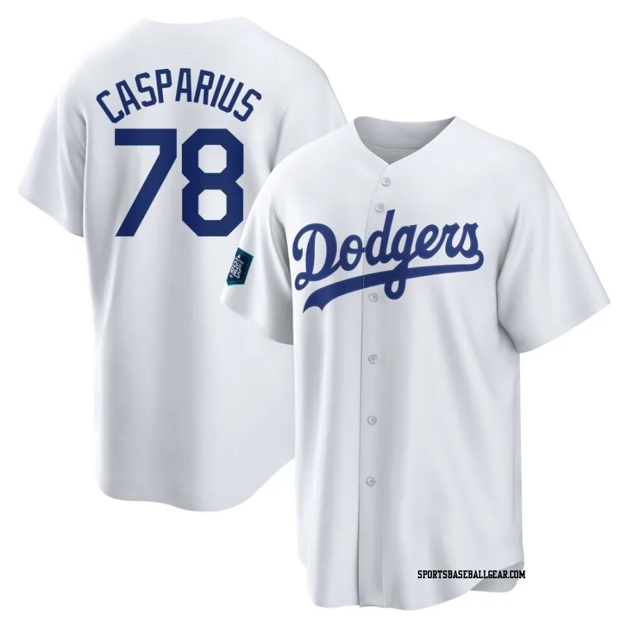 Ben Casparius Men's Los Angeles Dodgers White Replica 2024 World Tour Seoul Series Home Jersey