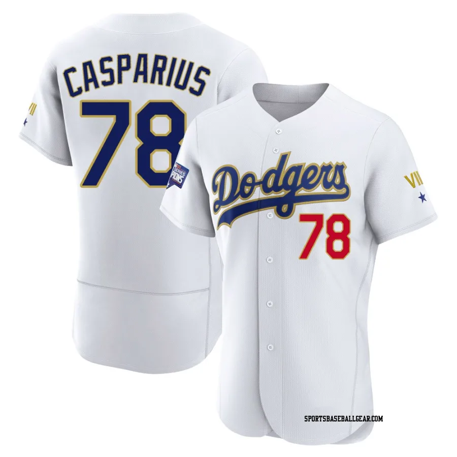 Ben Casparius Men's Los Angeles Dodgers White/Gold Authentic 2021 Gold Program Player Jersey