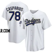 Ben Casparius Men's Los Angeles Dodgers White/Gold Replica 2021 Gold Program Player Jersey