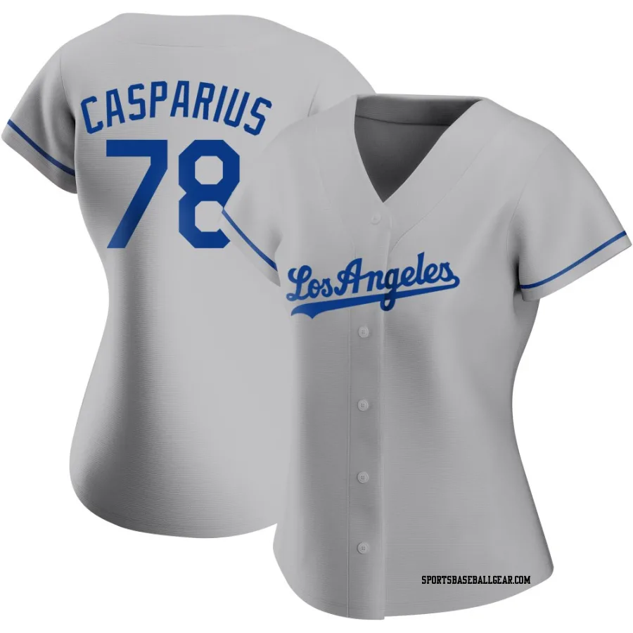 Ben Casparius Women's Los Angeles Dodgers Gray Authentic Road Jersey