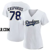 Ben Casparius Women's Los Angeles Dodgers White/Gold Authentic 2021 Gold Program Player Jersey