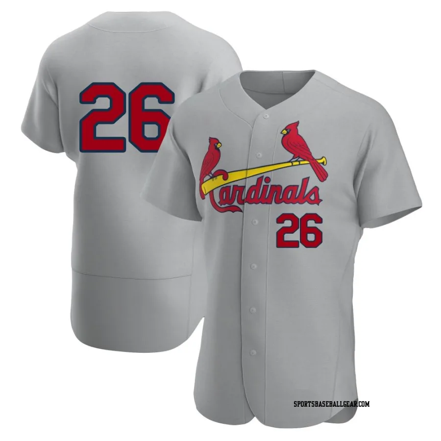 Ben DeLuzio Men's St. Louis Cardinals Gray Authentic Road Jersey