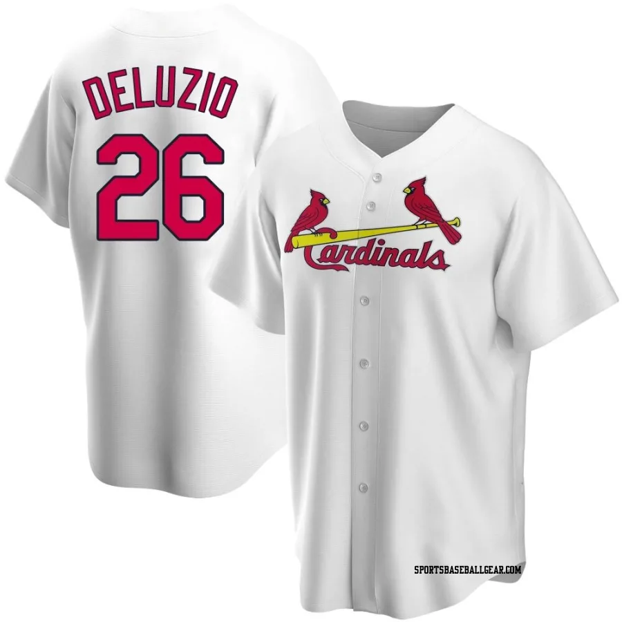 Ben DeLuzio Men's St. Louis Cardinals White Replica Home Jersey